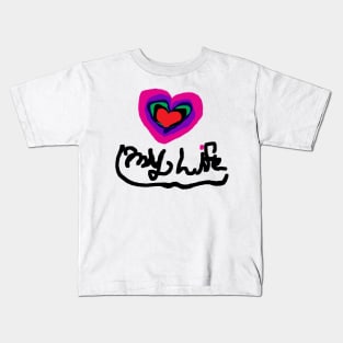 Love Life Heart Rainbow Heart #TPArtDecoContest Kids T-Shirt